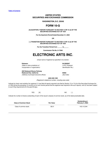 Thumbnail Electronic Arts 10-Q Quarterly Report FY 