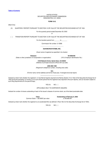 Thumbnail Sun Microsystems 10-Q Quarterly Report FY 
