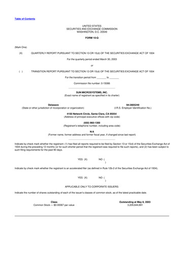Thumbnail Sun Microsystems 10-Q Quarterly Report FY 