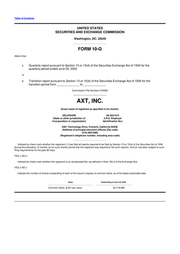 Thumbnail AXT Inc
 10-Q Quarterly Report FY 