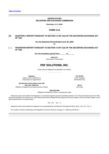 Thumbnail PDF Solutions 10-Q Quarterly Report FY 