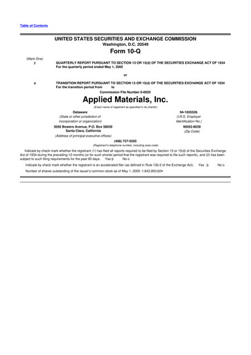 Thumbnail Applied Materials 10-Q Quarterly Report FY 