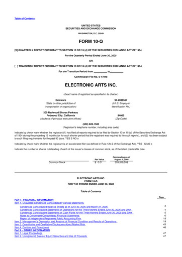 Thumbnail Electronic Arts 10-Q Quarterly Report FY 