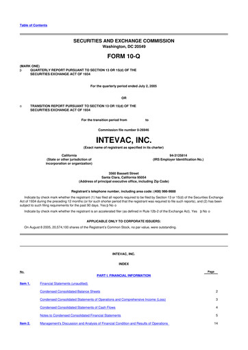 Thumbnail Intevac
 10-Q Quarterly Report FY 