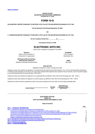 Thumbnail Electronic Arts 10-Q Quarterly Report FY 