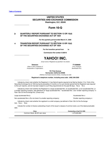 Thumbnail Yahoo Inc. 10-Q Quarterly Report FY 