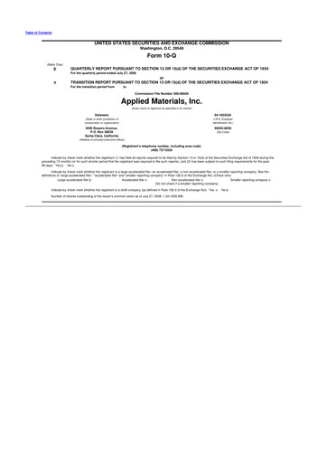 Thumbnail Applied Materials 10-Q Quarterly Report FY 