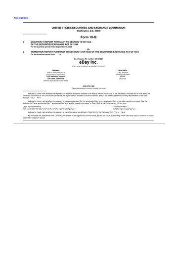 Thumbnail eBay 10-Q Quarterly Report FY 