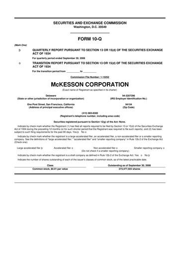 Miniature McKesson 10-Q Rapport trimestriel  