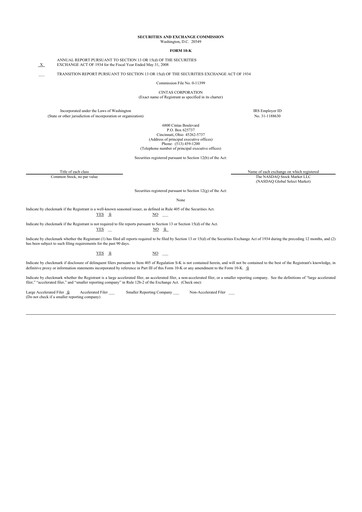 Thumbnail Cintas 10-K Annual Report 