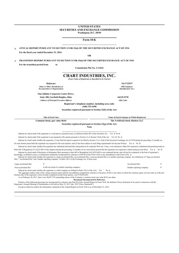 Thumbnail Chart Industries 10-K Annual Report 2016