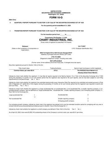 Thumbnail Chart Industries 10-Q Quarterly Report FY2020 