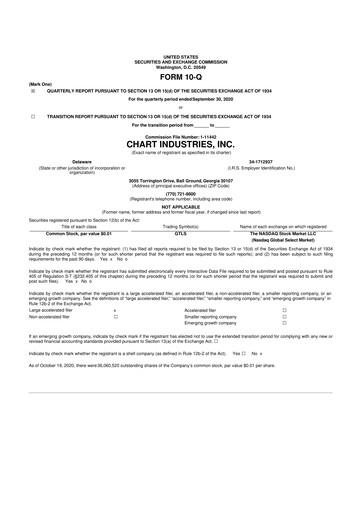 Thumbnail Chart Industries 10-Q Quarterly Report FY2020 