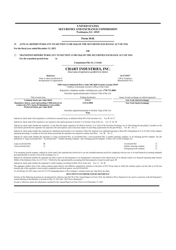 Thumbnail Chart Industries 10-K Annual Report 2022