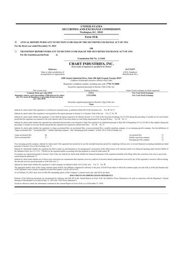 Thumbnail Chart Industries 10-K Annual Report 2024