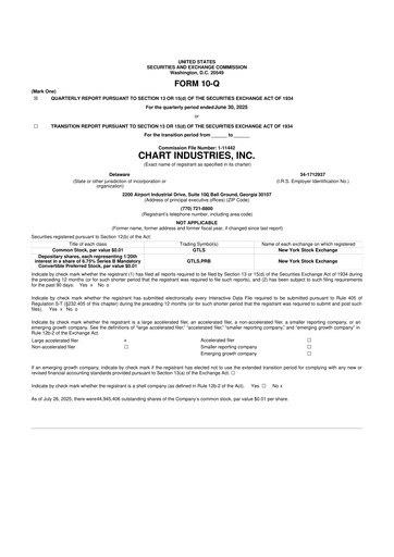 Thumbnail Chart Industries 10-Q Quarterly Report FY2025 