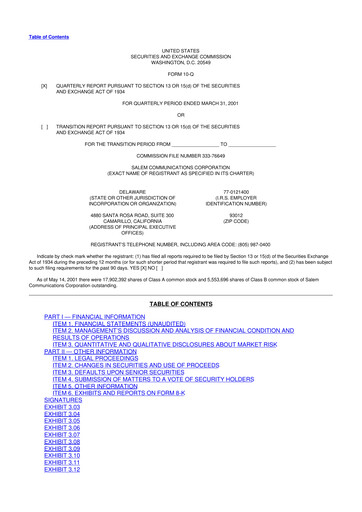 Thumbnail Salem Media Group
 10-Q Quarterly Report FY 