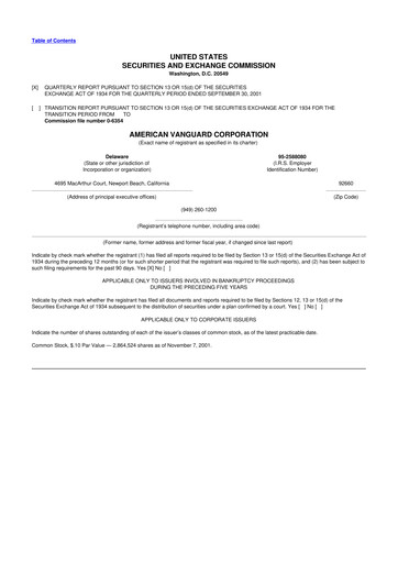 Miniature American Vanguard 10-Q Rapport trimestriel  