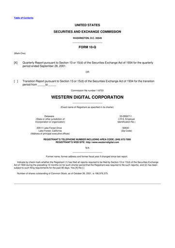 Thumbnail Western Digital 10-Q Quarterly Report FY 