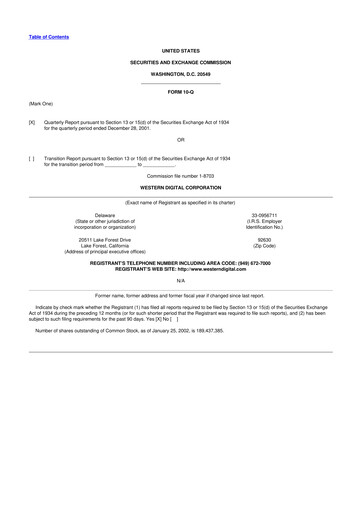 Thumbnail Western Digital 10-Q Quarterly Report FY 