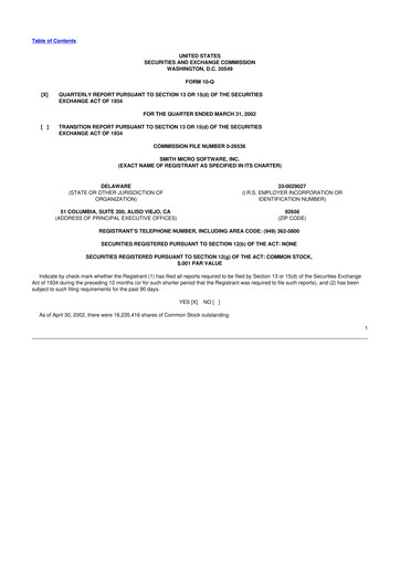 Thumbnail Smith Micro Software
 10-Q Quarterly Report FY 