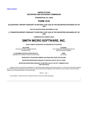 Thumbnail Smith Micro Software
 10-Q Quarterly Report FY 