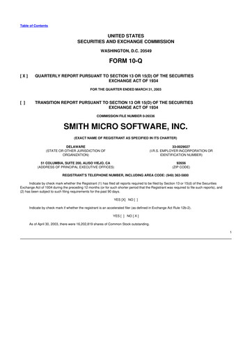 Thumbnail Smith Micro Software
 10-Q Quarterly Report FY 