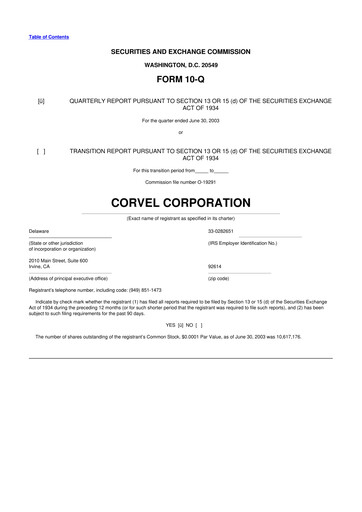 Thumbnail CorVel Corporation
 10-Q Quarterly Report FY 