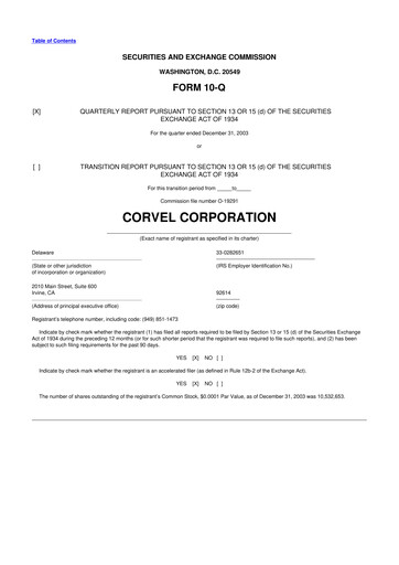 Thumbnail CorVel Corporation
 10-Q Quarterly Report FY 