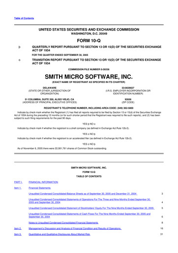 Thumbnail Smith Micro Software
 10-Q Quarterly Report FY 