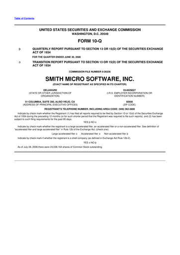 Thumbnail Smith Micro Software
 10-Q Quarterly Report FY 