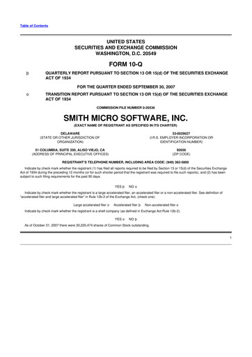 Thumbnail Smith Micro Software
 10-Q Quarterly Report FY 