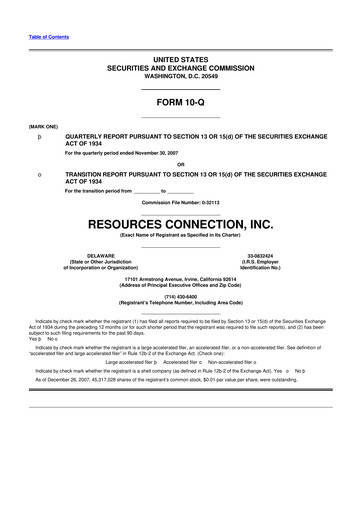 Thumbnail RGP (Resources Connection) 10-Q Quarterly Report FY 