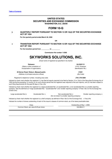 Vorschaubild Skyworks Solutions
 10-Q Quartalsbericht  