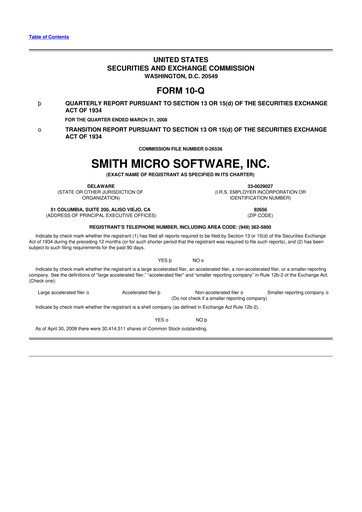 Thumbnail Smith Micro Software
 10-Q Quarterly Report FY 