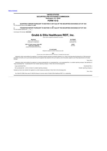 Thumbnail Healthcare Realty Trust 10-Q Quarterly Report FY 