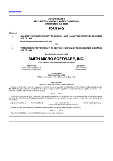 Thumbnail Smith Micro Software
 10-Q Quarterly Report FY 
