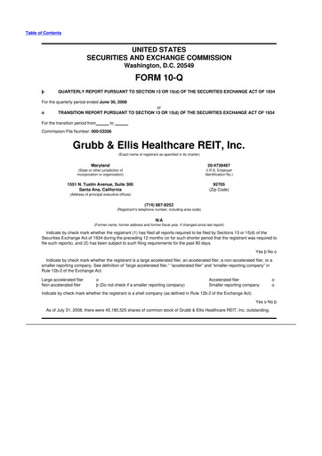 Thumbnail Healthcare Realty Trust 10-Q Quarterly Report FY 