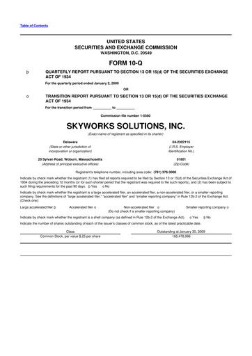 Vorschaubild Skyworks Solutions
 10-Q Quartalsbericht  