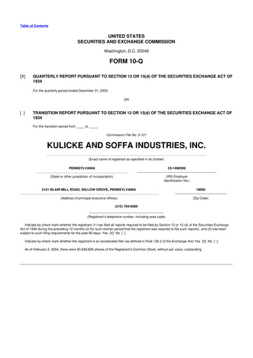 Vorschaubild Kulicke and Soffa Industries 10-Q Quartalsbericht  