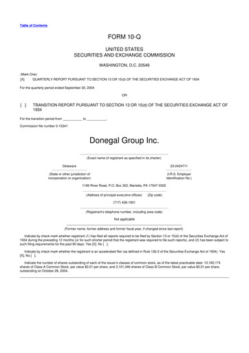 Thumbnail Donegal Group 10-Q Quarterly Report FY 