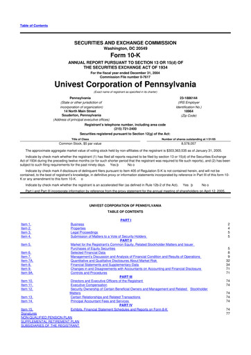 Thumbnail Univest Financial Corporation 10-K Annual Report 