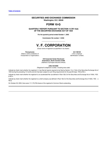 Vorschaubild VF Corporation 10-Q Quartalsbericht  