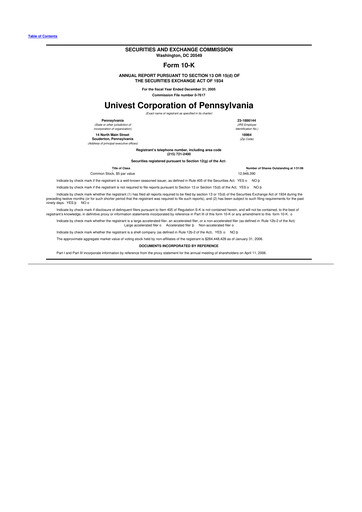 Thumbnail Univest Financial Corporation 10-K Annual Report 