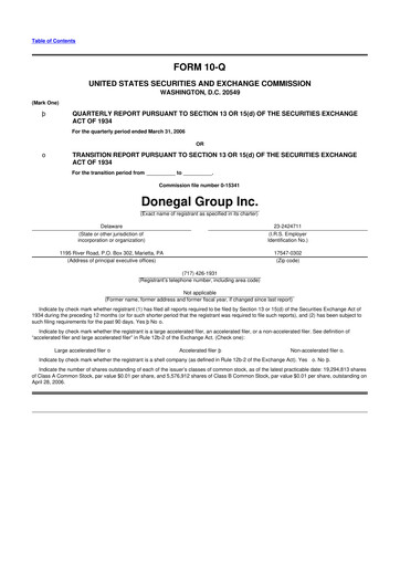 Thumbnail Donegal Group 10-Q Quarterly Report FY 
