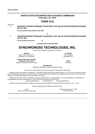 Thumbnail Synchronoss Technologies 10-Q Quarterly Report FY 
