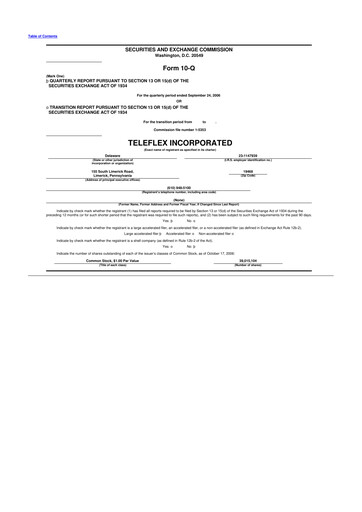 Thumbnail Teleflex 10-Q Quarterly Report FY 