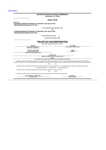 Thumbnail Teleflex 10-Q Quarterly Report FY 