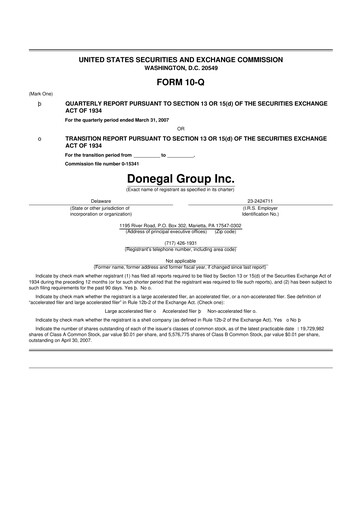 Thumbnail Donegal Group 10-Q Quarterly Report FY 