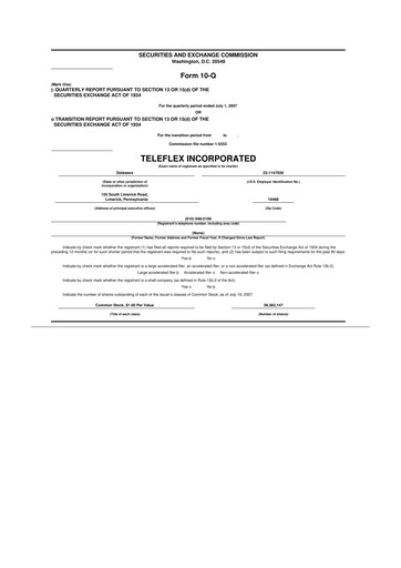 Thumbnail Teleflex 10-Q Quarterly Report FY 